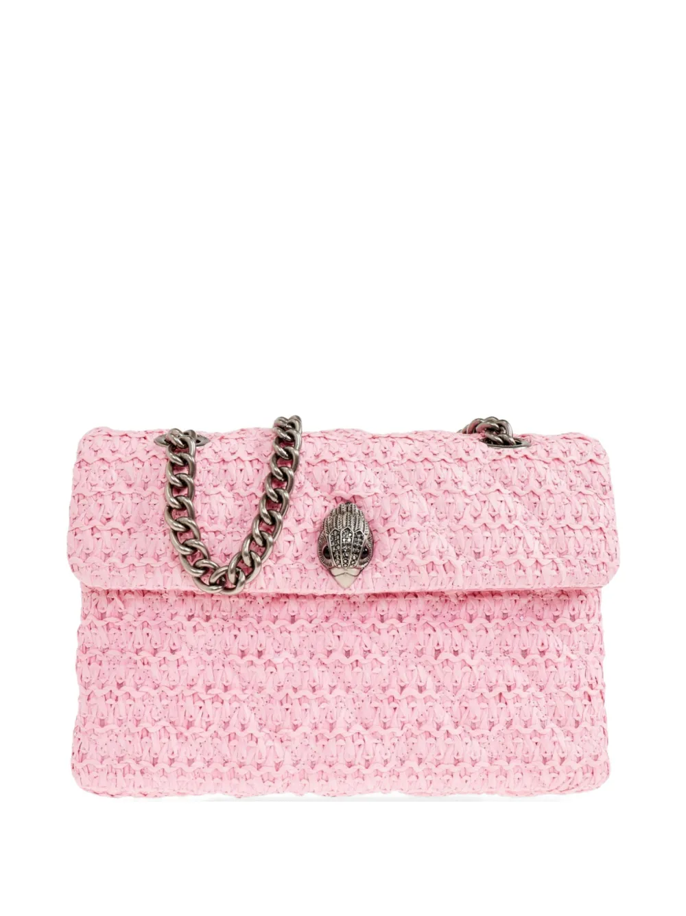 Kurt Geiger London Kensington Schultertasche aus Bast - Rosa
