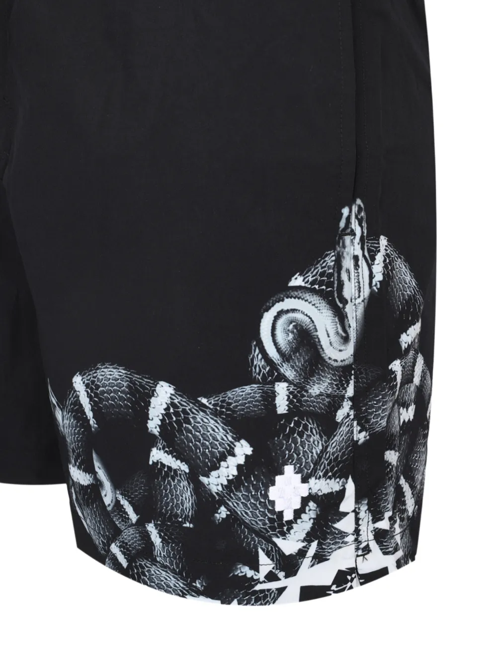 COUNTY OF MILAN Shorts met slangenprint en trekkoord Zwart