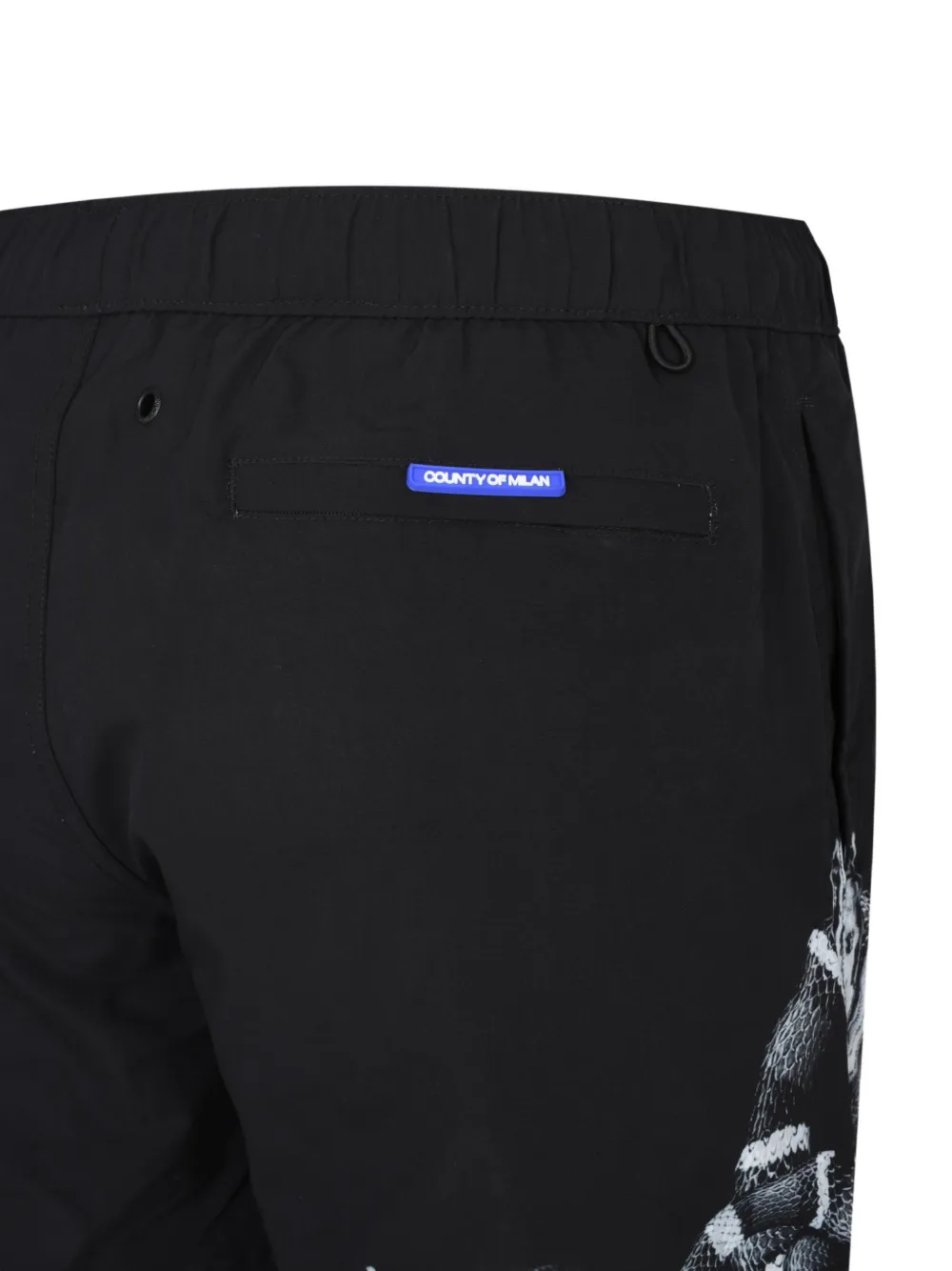 COUNTY OF MILAN Shorts met slangenprint en trekkoord Zwart