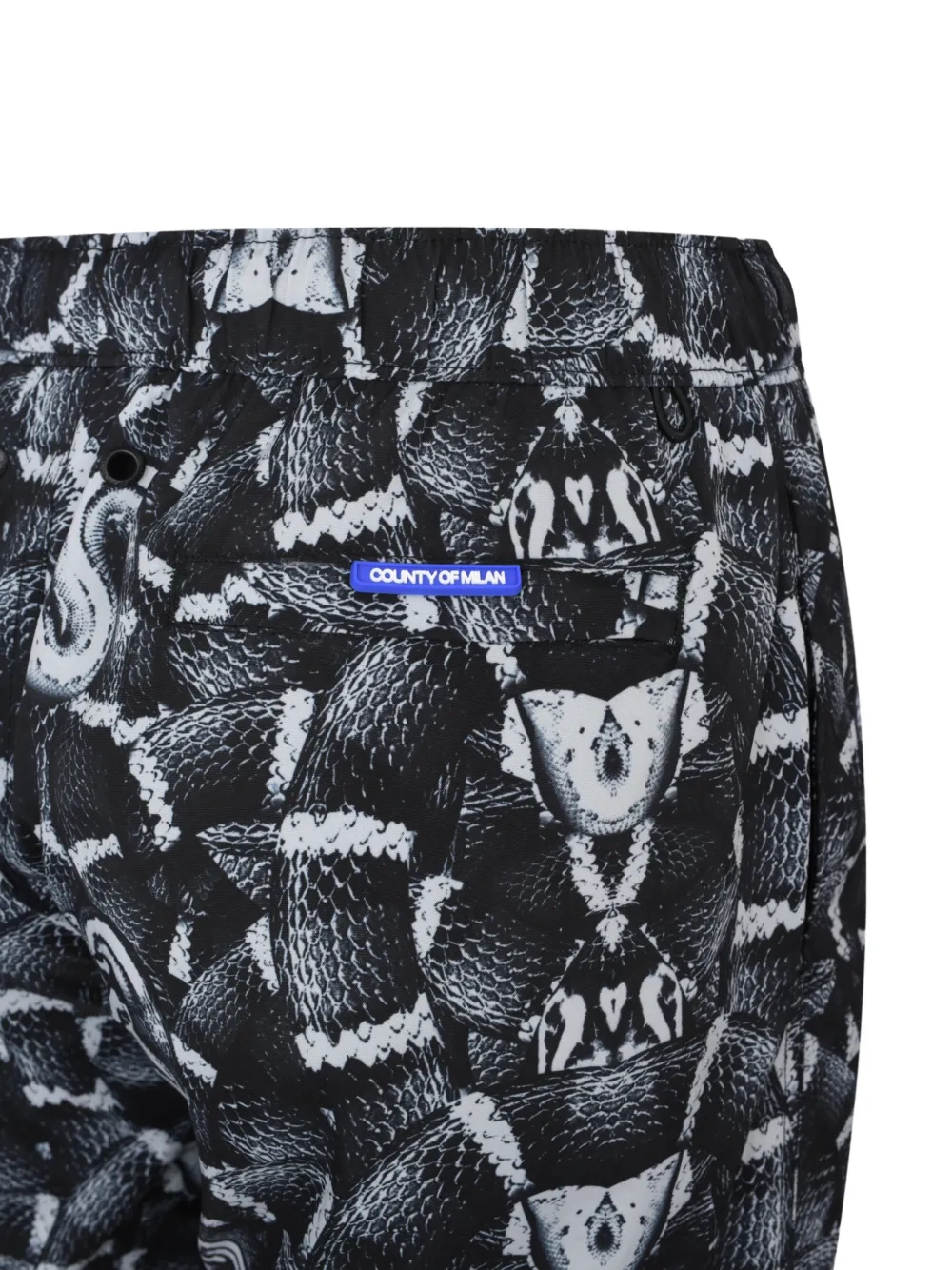 COUNTY OF MILAN Shorts met slangen-print Zwart