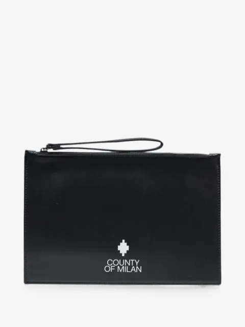 COUNTY OF MILAN pochette à logo imprimé et dragonne