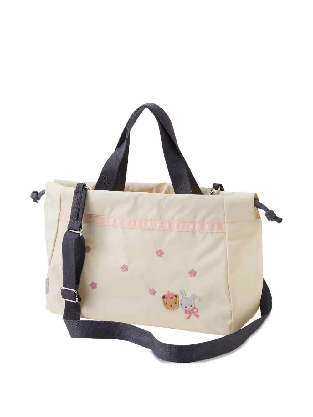 familiar x LeSportsac E W City shopper met trekkoord en geborduurde bloemen Beige