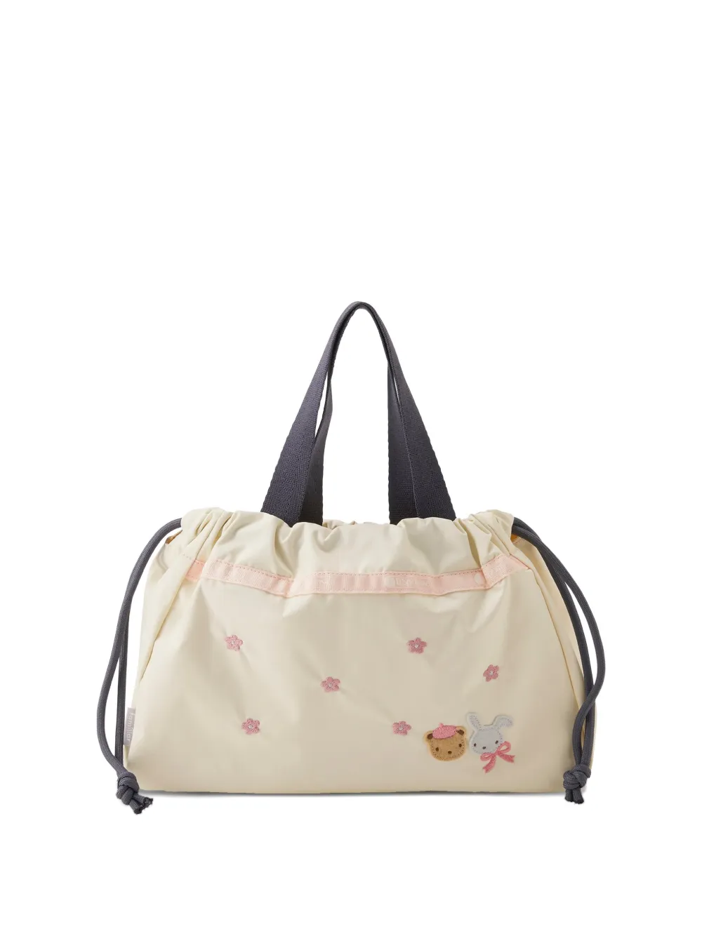 familiar x LeSportsac E/W City floral-embroidered drawstring tote bag - Neutrals