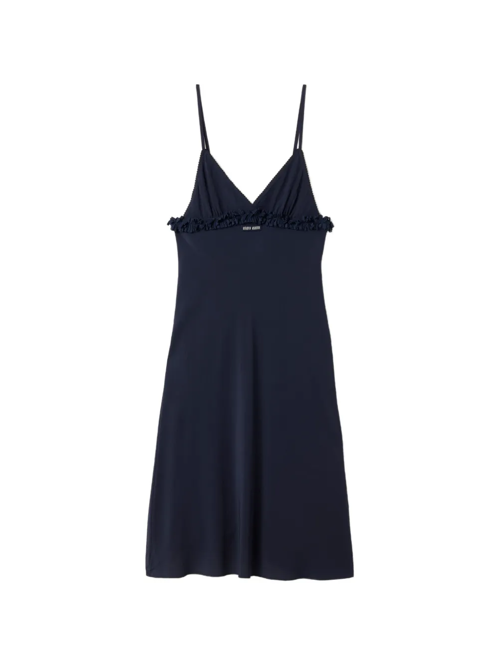 Miu Miu embroidered marocain crepe dress - Blu