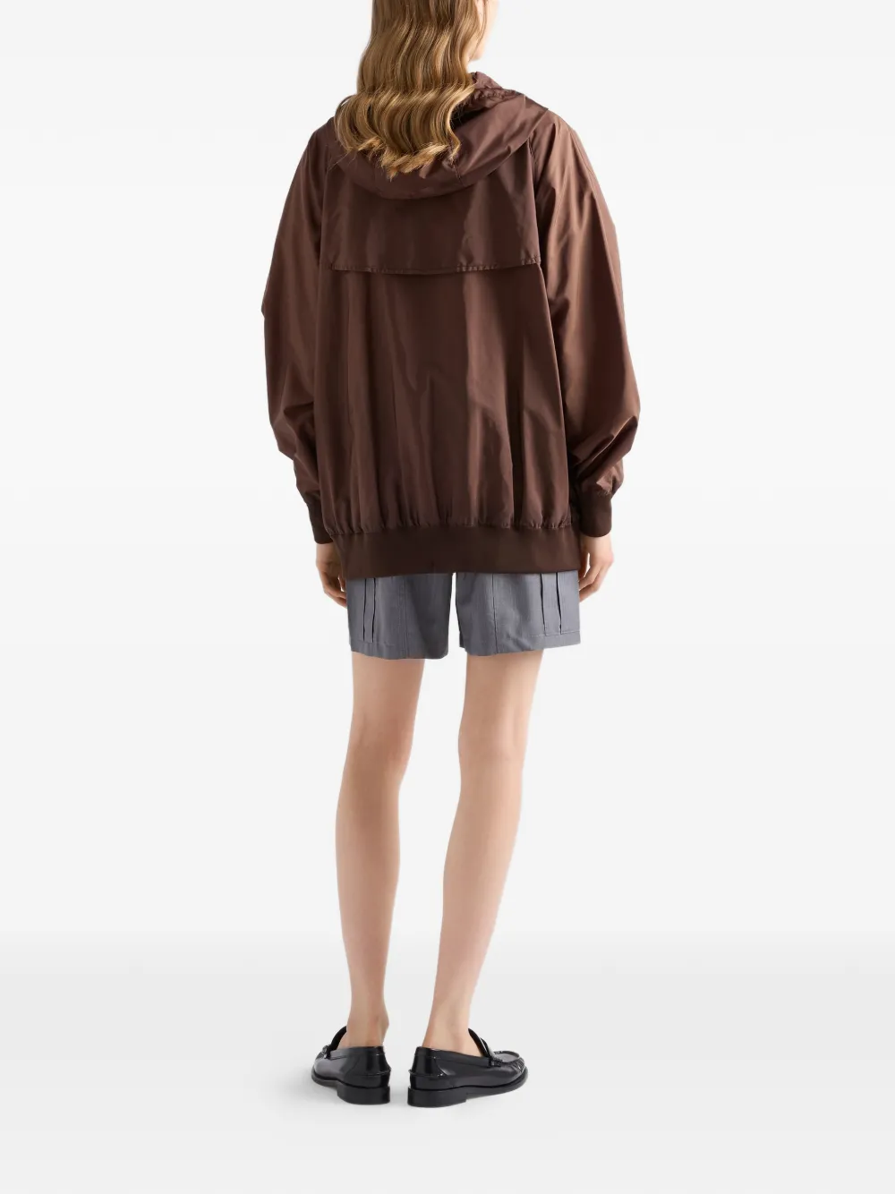 Prada Re-Nylon lichtgewicht regenjas Bruin