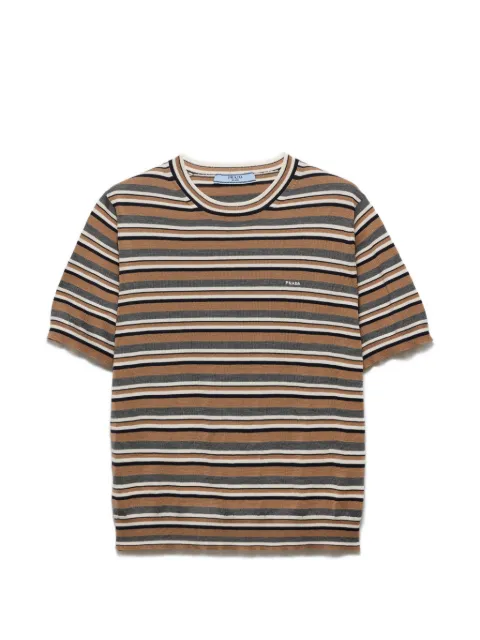 Prada short-sleeved striped jersey T-shirt