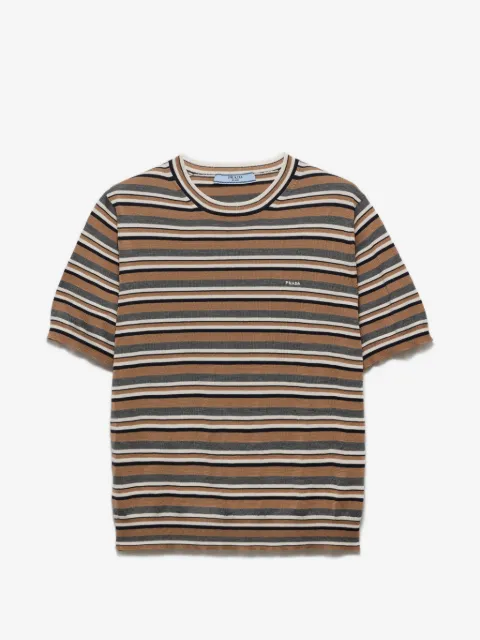 Prada short-sleeved striped jersey T-shirt