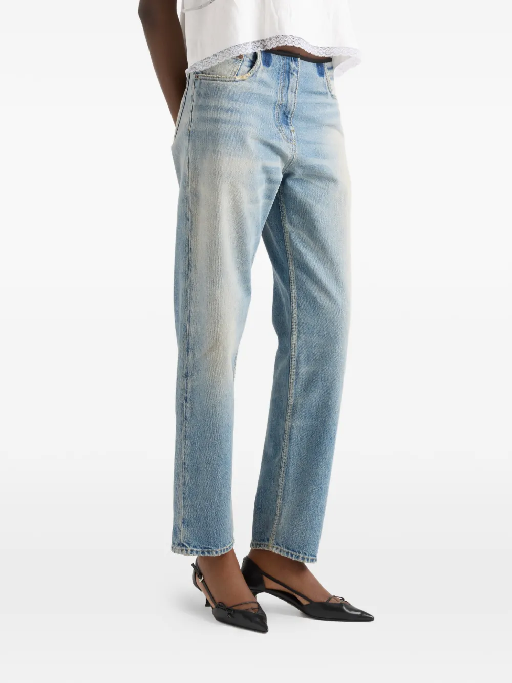 Prada Jeans met verwassen-effect Blauw