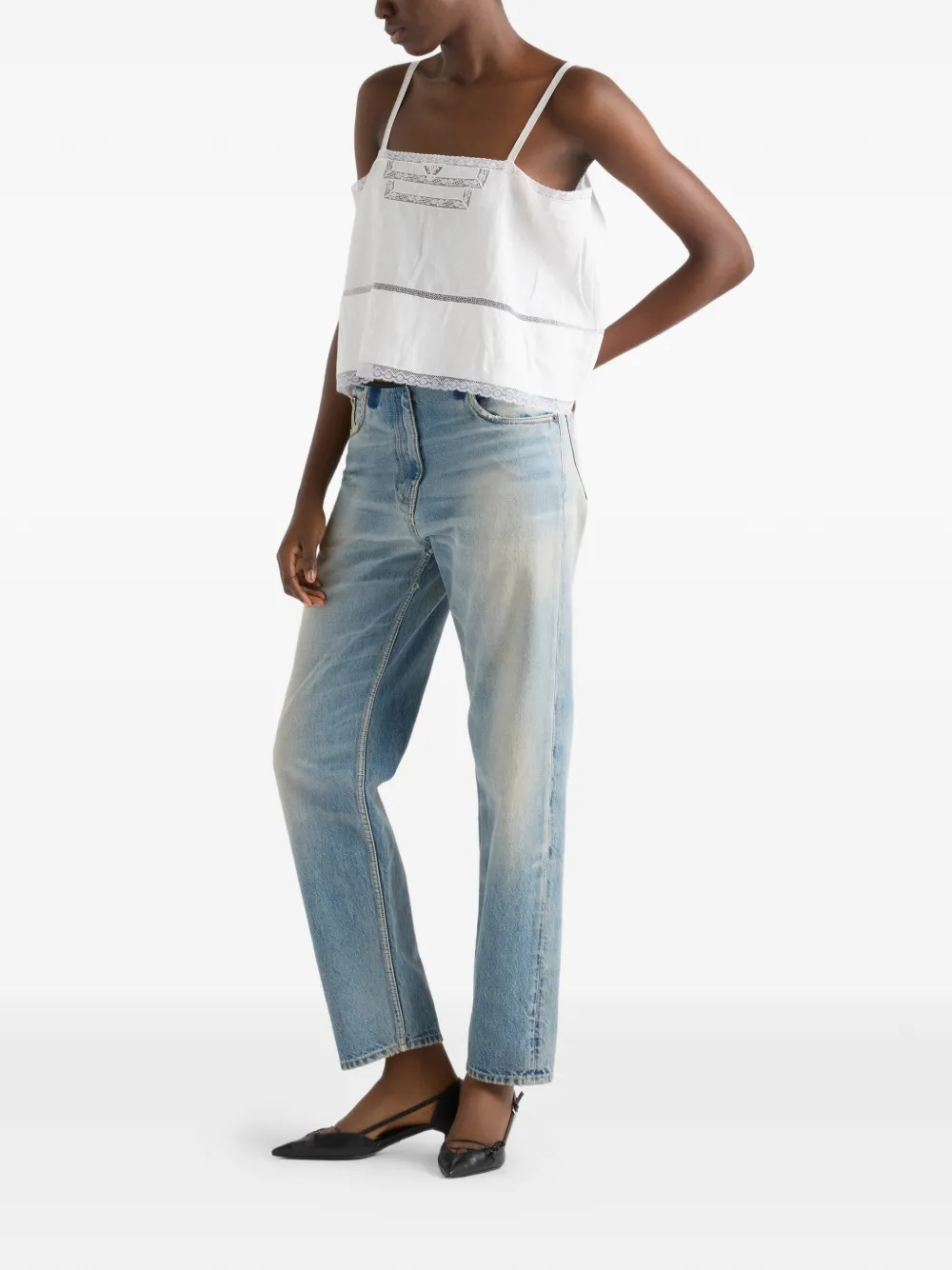 Prada Jeans met verwassen-effect Blauw