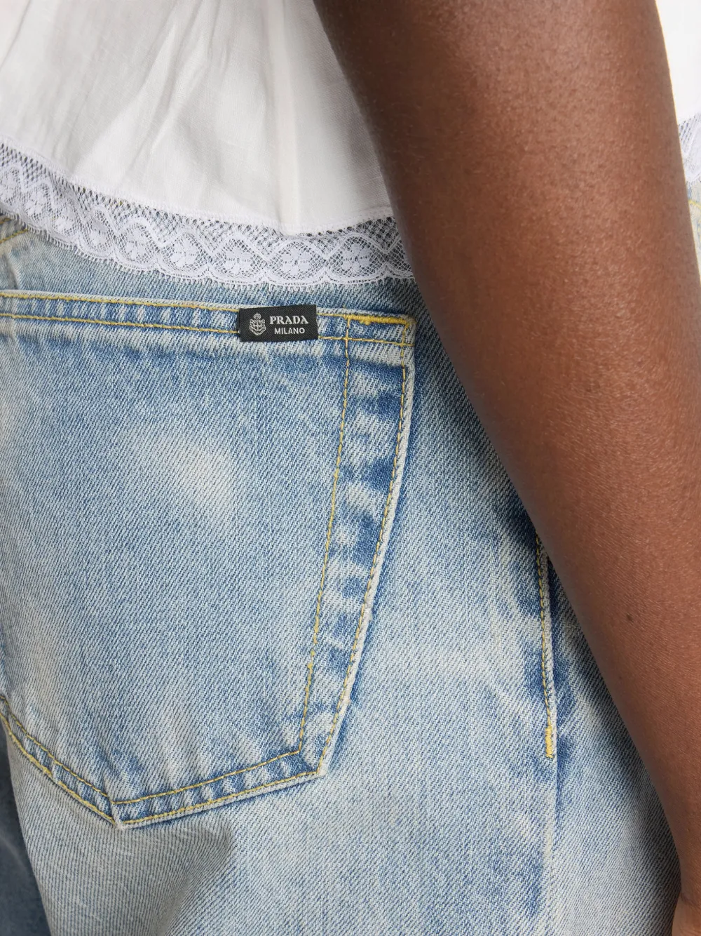 Prada Jeans met verwassen-effect Blauw
