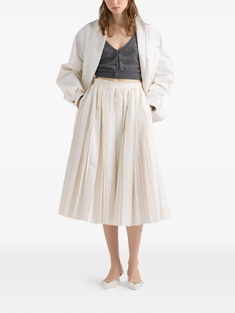  Prada Cardigan Crop - Gris 