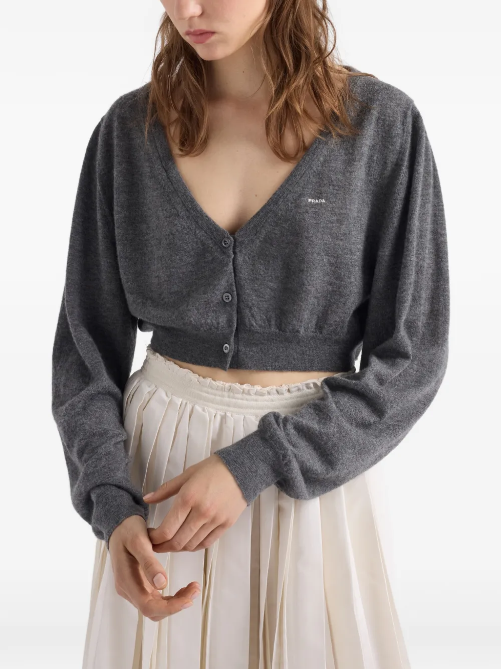  Prada Cardigan Crop - Gris 