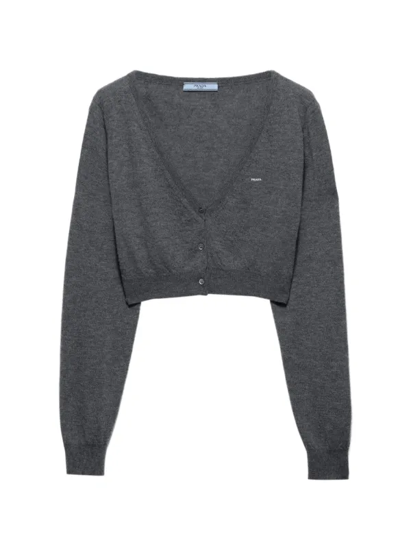 Prada クロップド カシミアカーディガン | グレー | FARFETCH JP