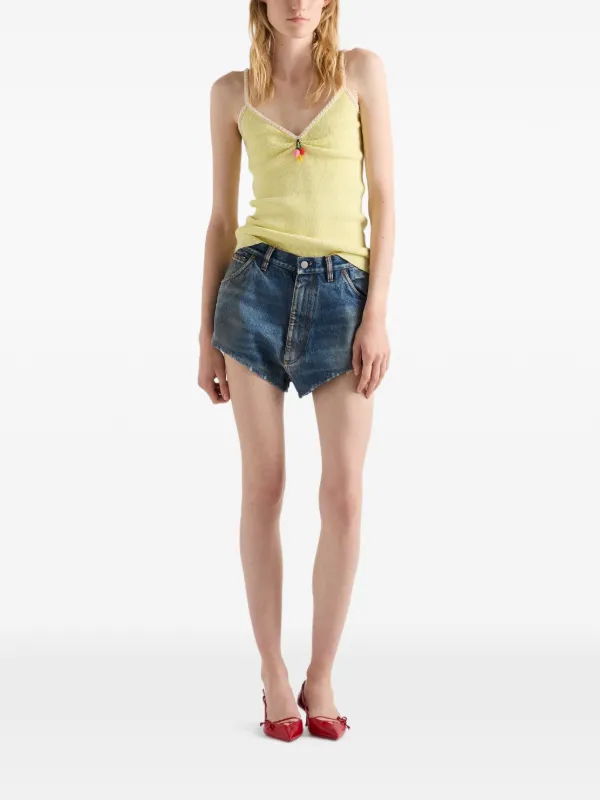 Prada Cotton Bouclé Top | Yellow | FARFETCH
