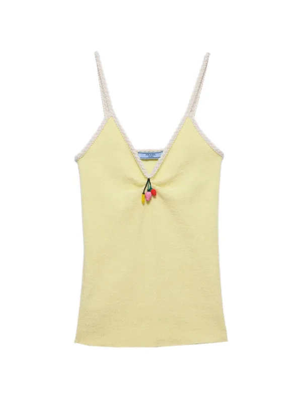 Prada Cotton Bouclé Top | Yellow | FARFETCH