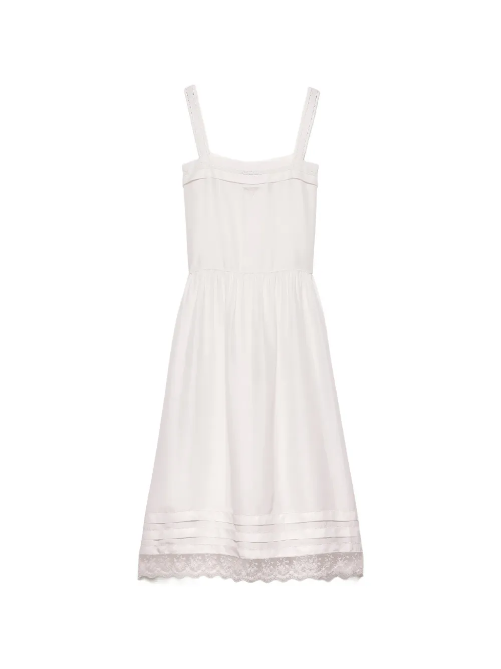 Prada embroidered old-washed silk dress - Bianco