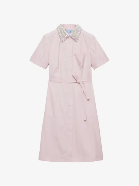 Prada embroidered poplin shirt dress