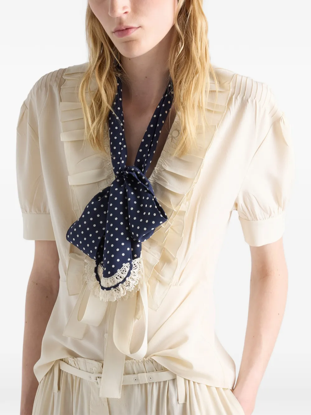 Prada Marocain blouse Beige