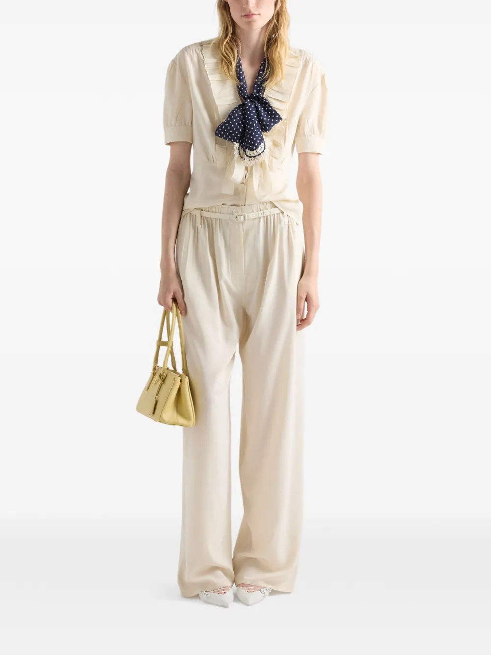 Prada Marocain blouse Beige
