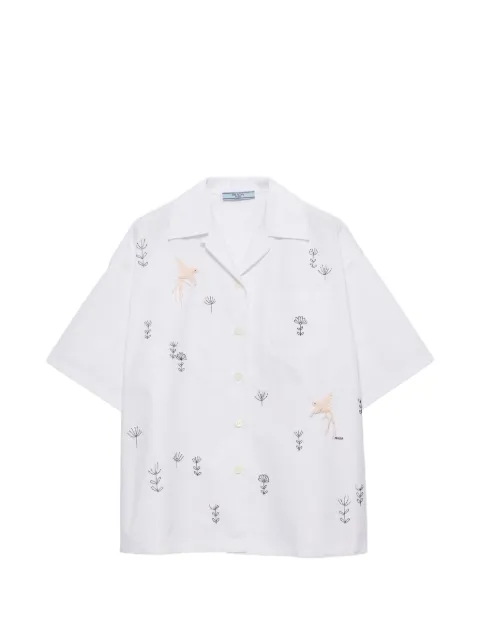 Prada embroidered poplin shirt
