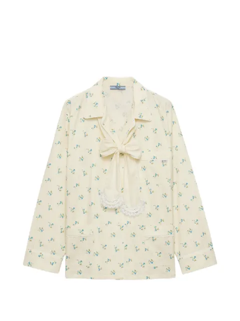 Prada bouquet-print old-canvas shirt