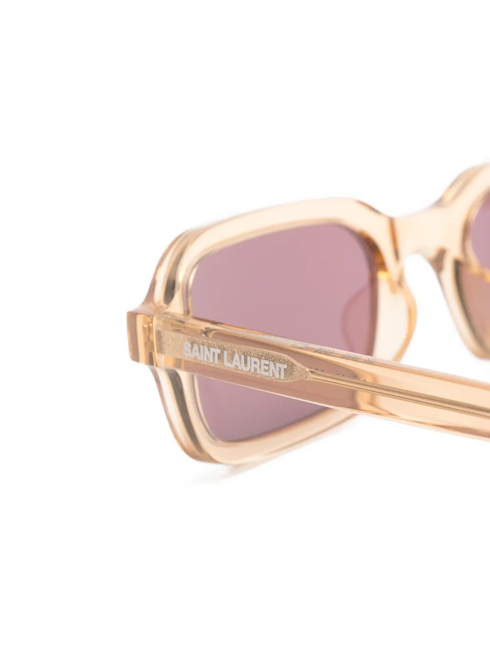 Saint Laurent Eyewear Zonnebril met vierkant montuur Beige