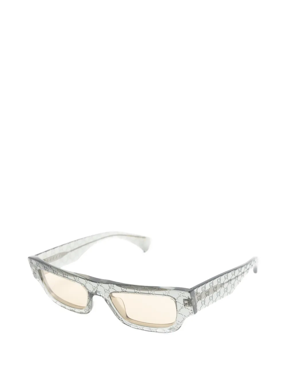 Gucci Eyewear Zonnebril met rechthoekig montuur en monogramprint Grijs
