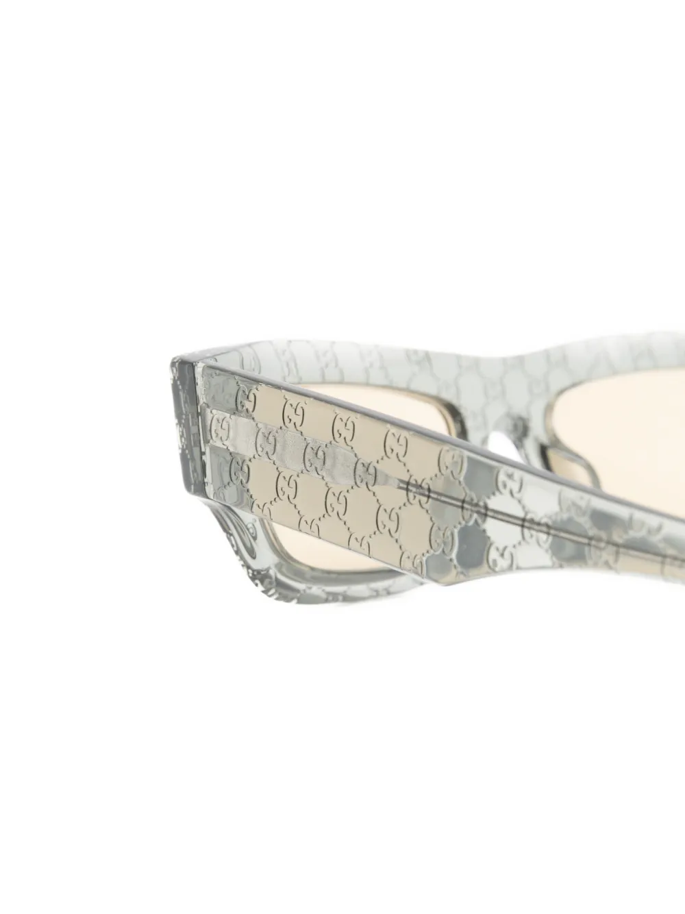 Gucci Eyewear Zonnebril met rechthoekig montuur en monogramprint Grijs