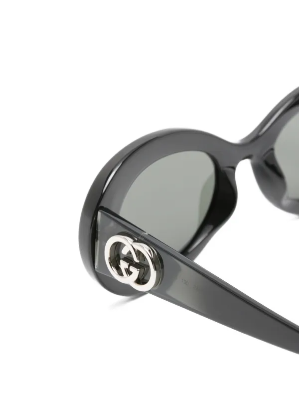 Gucci Eyewear Interlocking G round-frame Sunglasses | Black