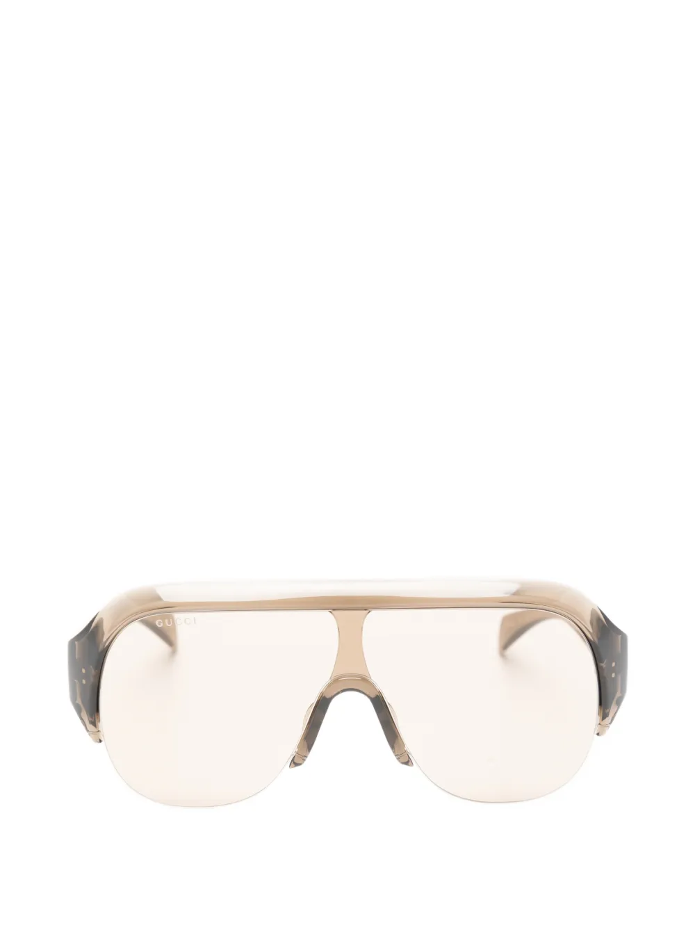 Gucci Eyewear shield-frame pilot-style sunglasses - Marrone