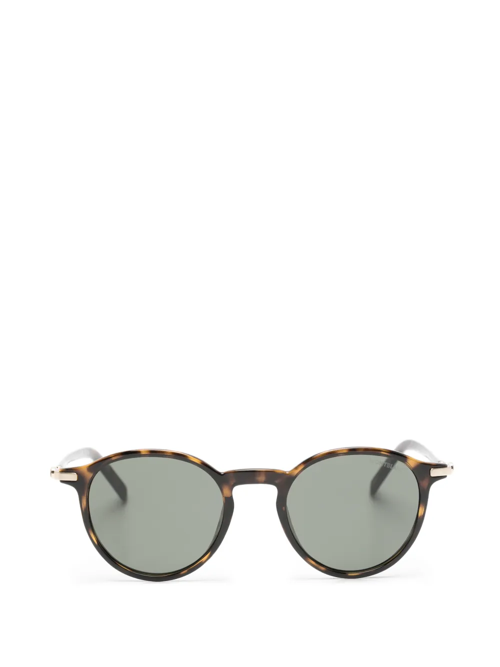 Montblanc tortoiseshell-effect round-frame sunglasses - Braun