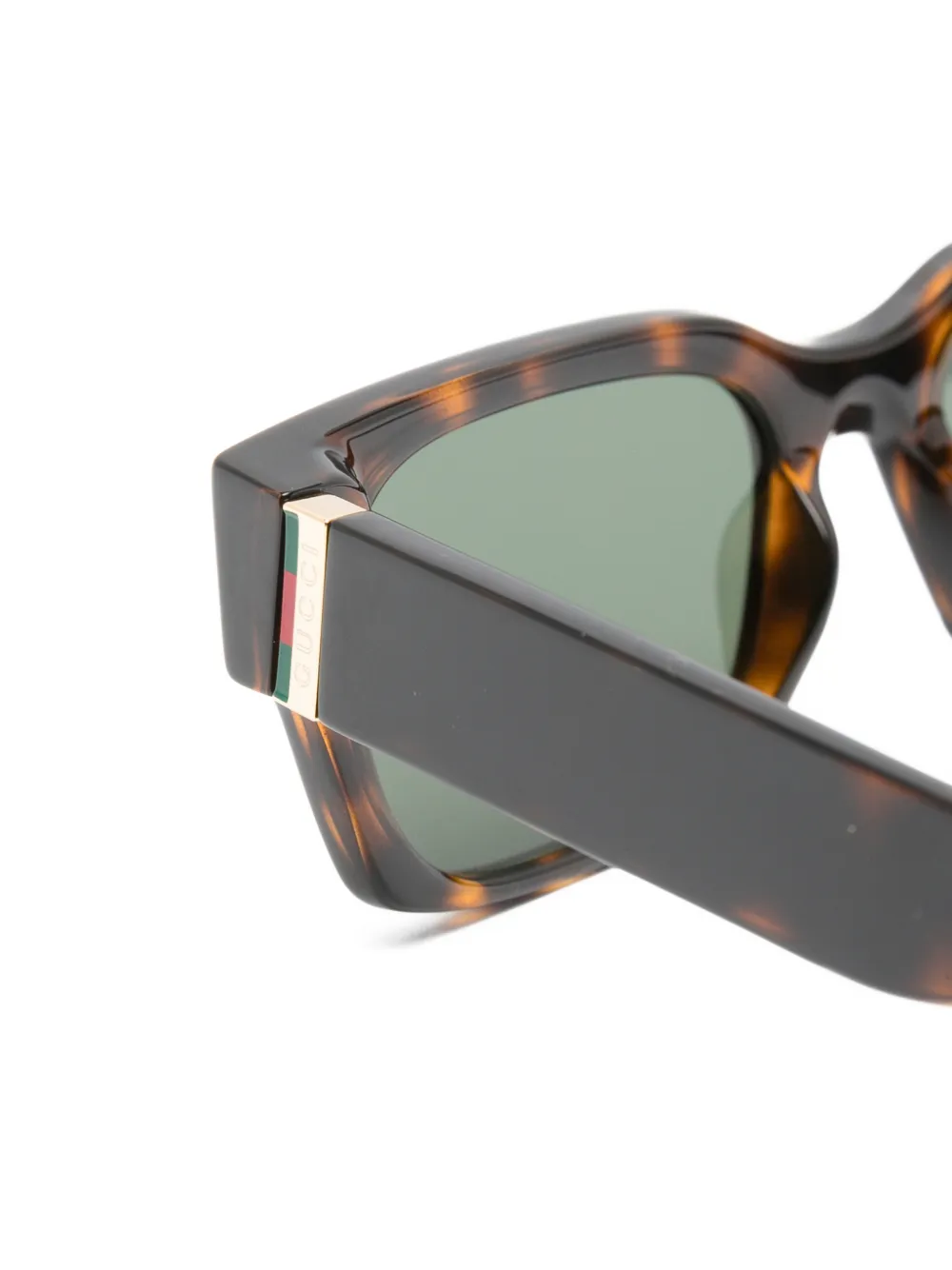 Gucci Eyewear Zonnebril met rechthoekig montuur Bruin