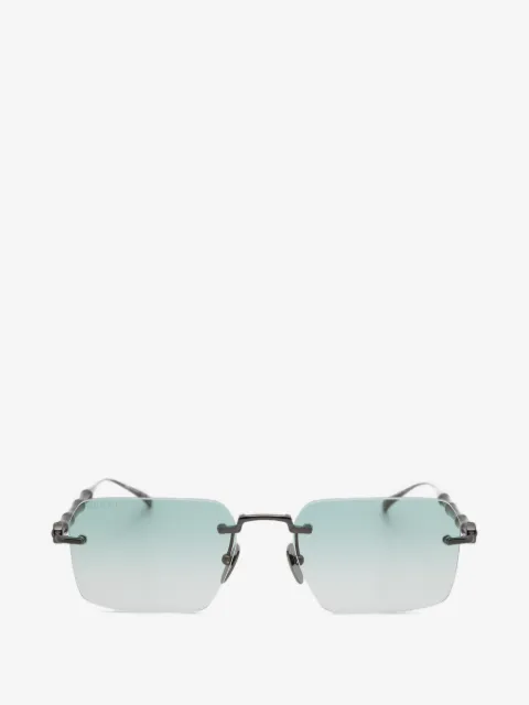 Gucci Eyewear Bamboo-effect rimless rectangle-frame sunglasses