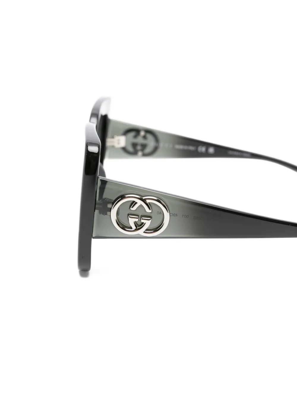 Gucci Eyewear Interlocking G zonnebril met vierkant montuur Zwart