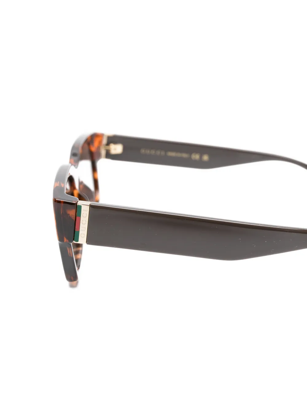 Gucci Eyewear Zonnebril met rechthoekig montuur Bruin