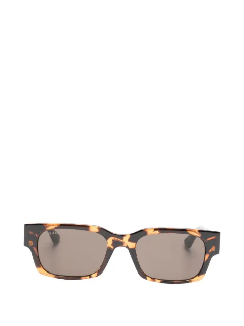 Gucci Eyewear tortoiseshell-effect rectangle-frame sunglasses