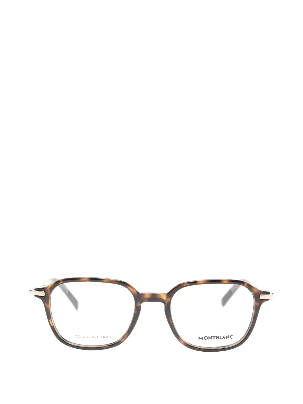 Montblanc geometric-frame logo-plaque glasses - Marrone