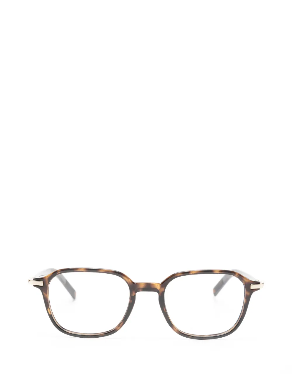 Montblanc geometric-frame logo-plaque glasses - Marrone