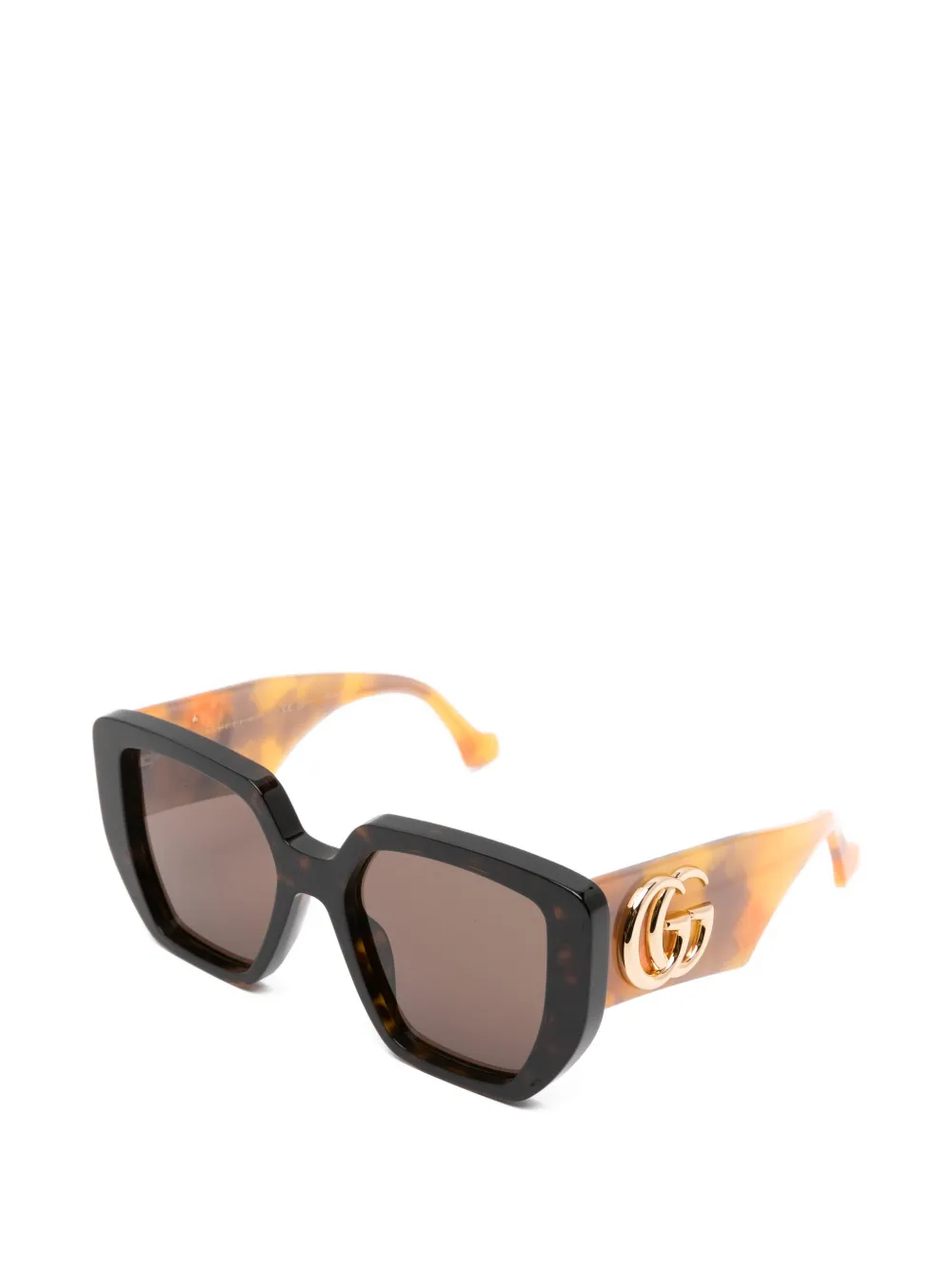 Gucci Eyewear GG zonnebril met geometrisch montuur Bruin