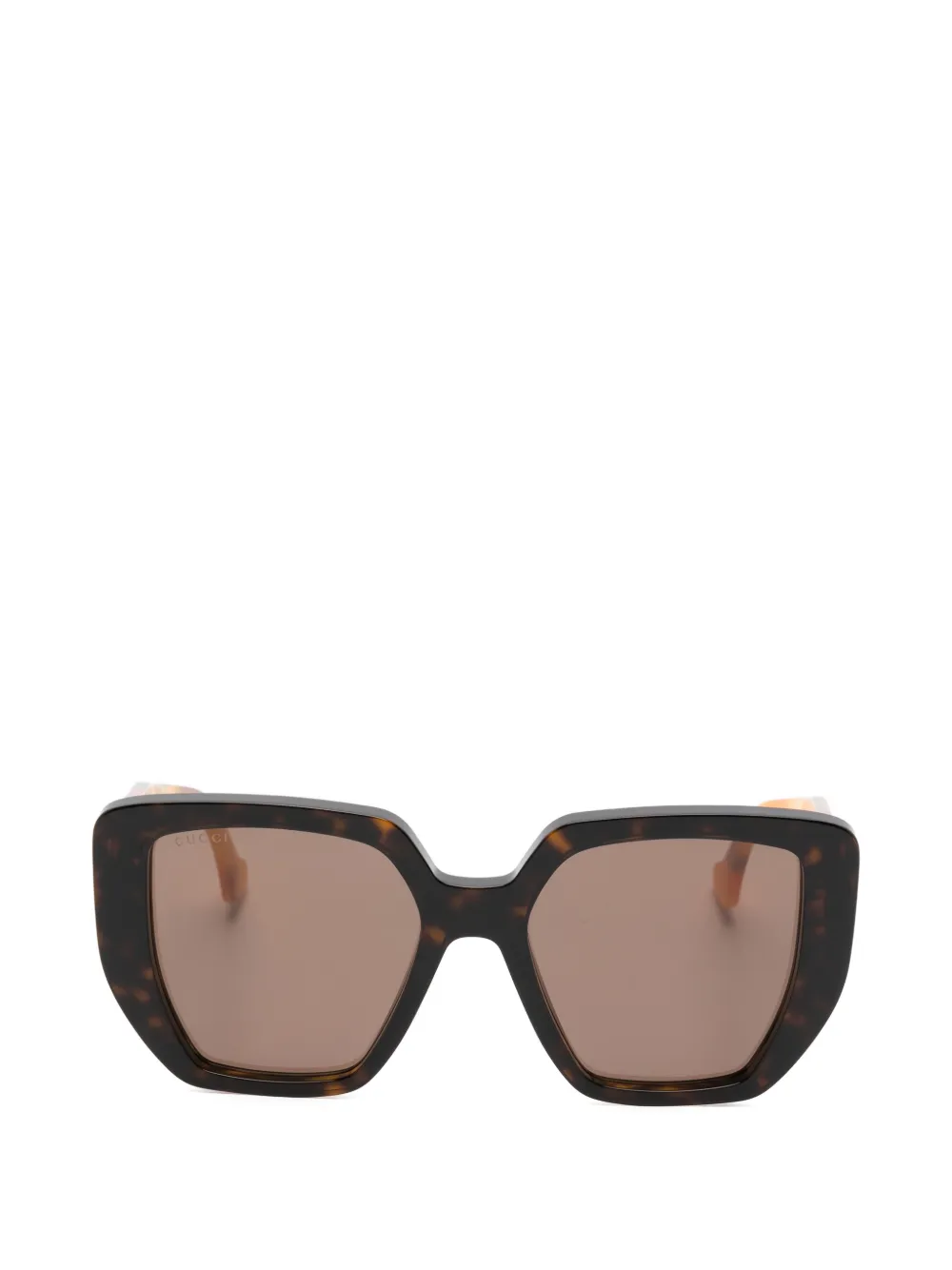 Gucci Eyewear Double G geometric-frame sunglasses - Marrone