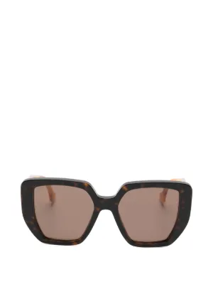Prada Eyewear トータスシェル キャットアイ サングラス | ブラック