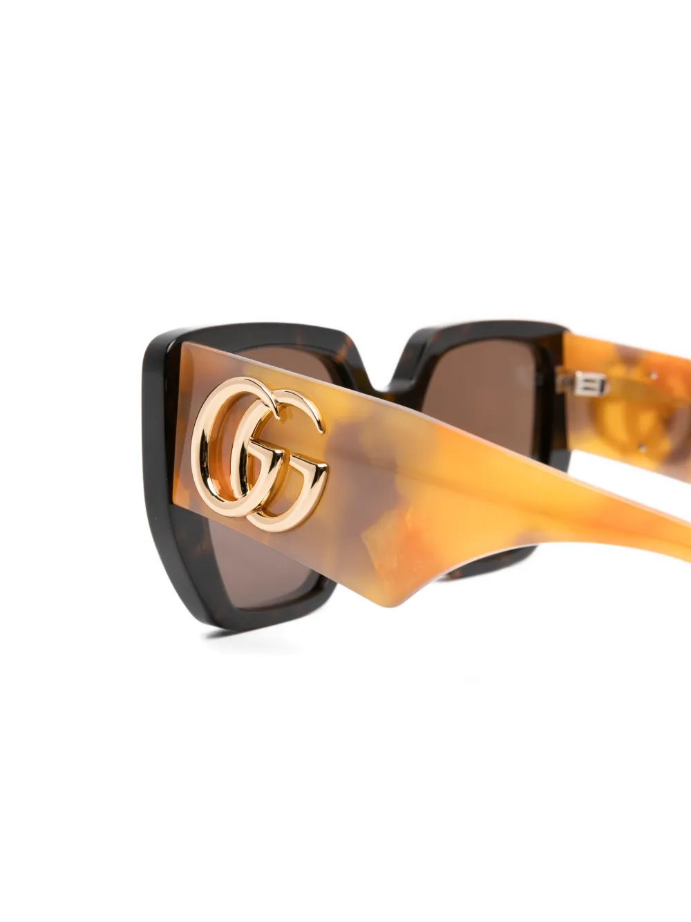 Gucci Eyewear GG zonnebril met geometrisch montuur Bruin