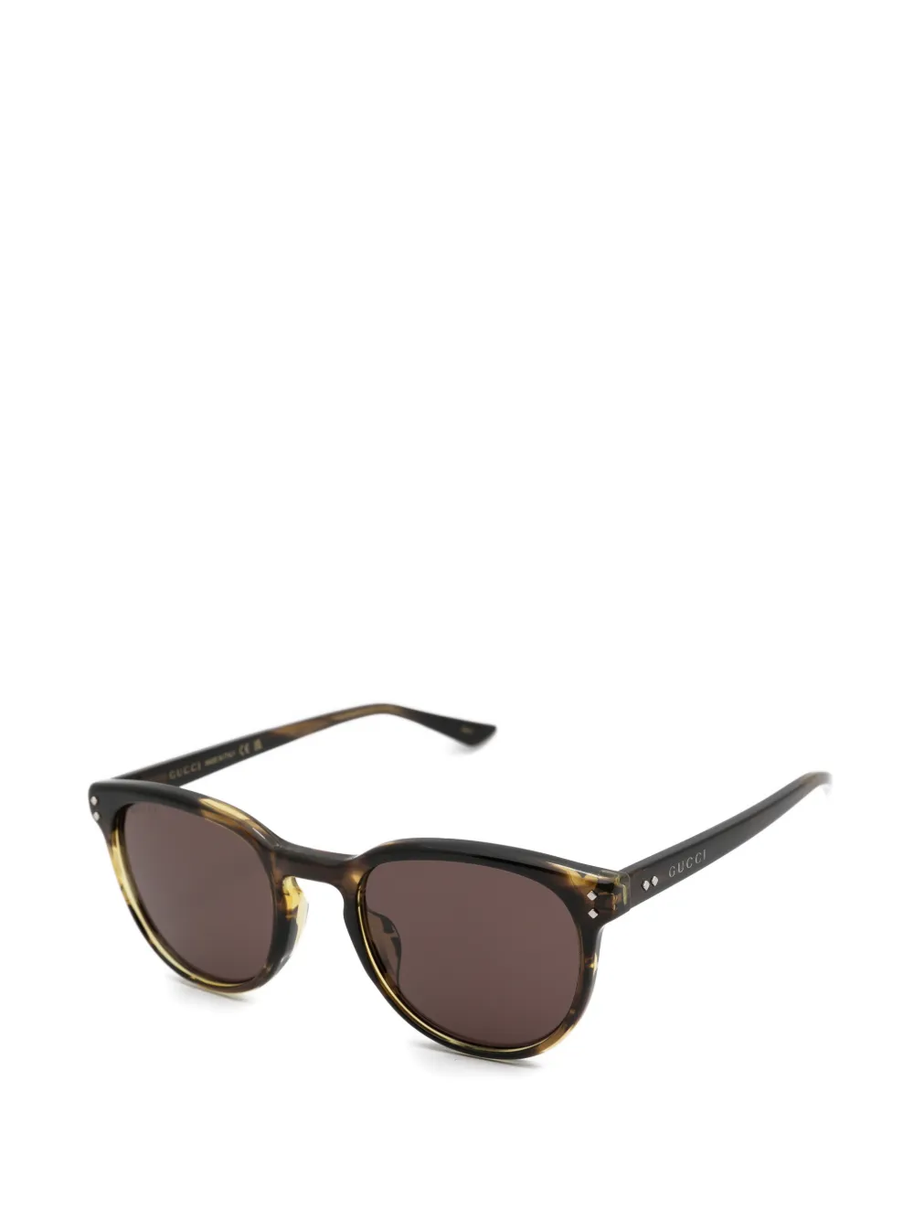 Gucci Eyewear Zonnebril met rond montuur Bruin