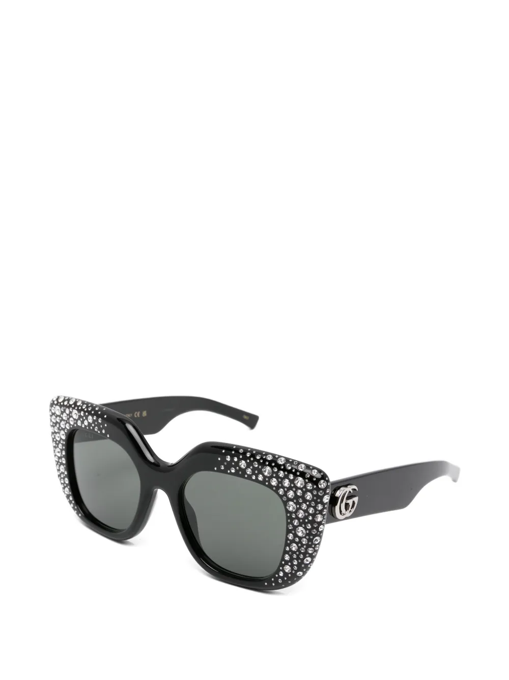 Gucci Eyewear Zonnebril verfraaid met kristallen Zwart