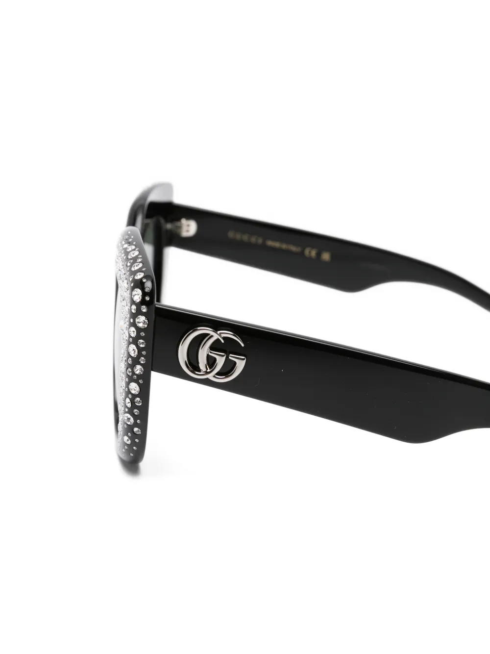 Gucci Eyewear Zonnebril verfraaid met kristallen Zwart