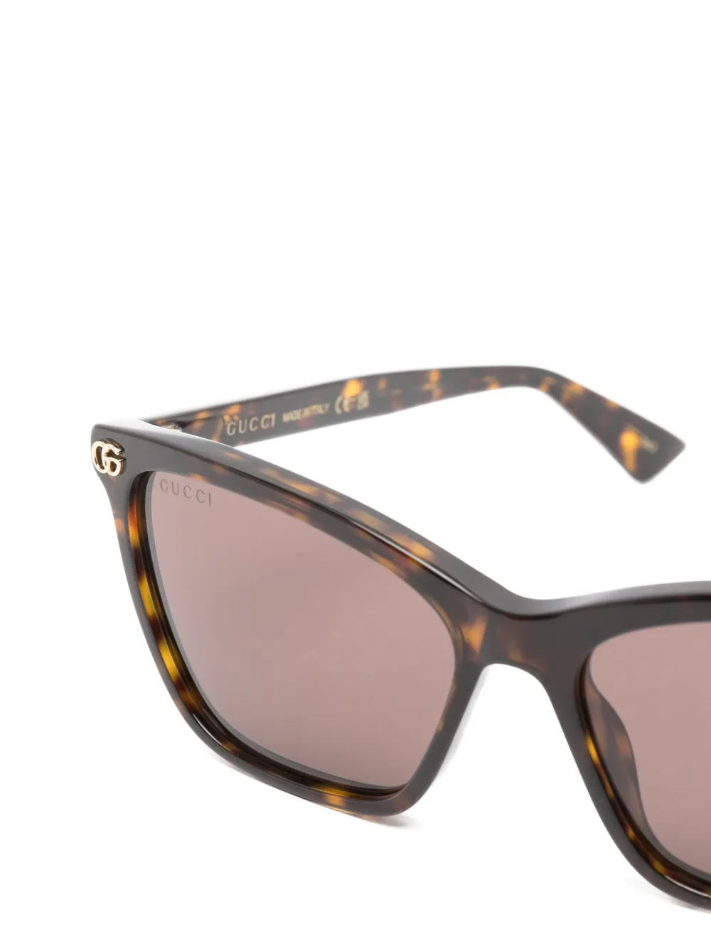 Gucci Eyewear Double-G zonnebril met schildpadschild-design Bruin
