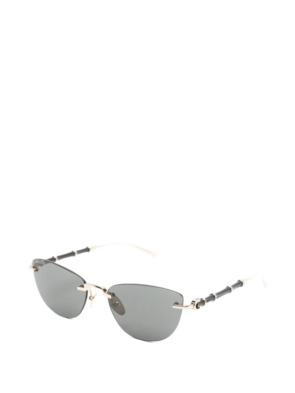 Gucci Eyewear Bamboo zonnebril met randloos cat-eye montuur Goud