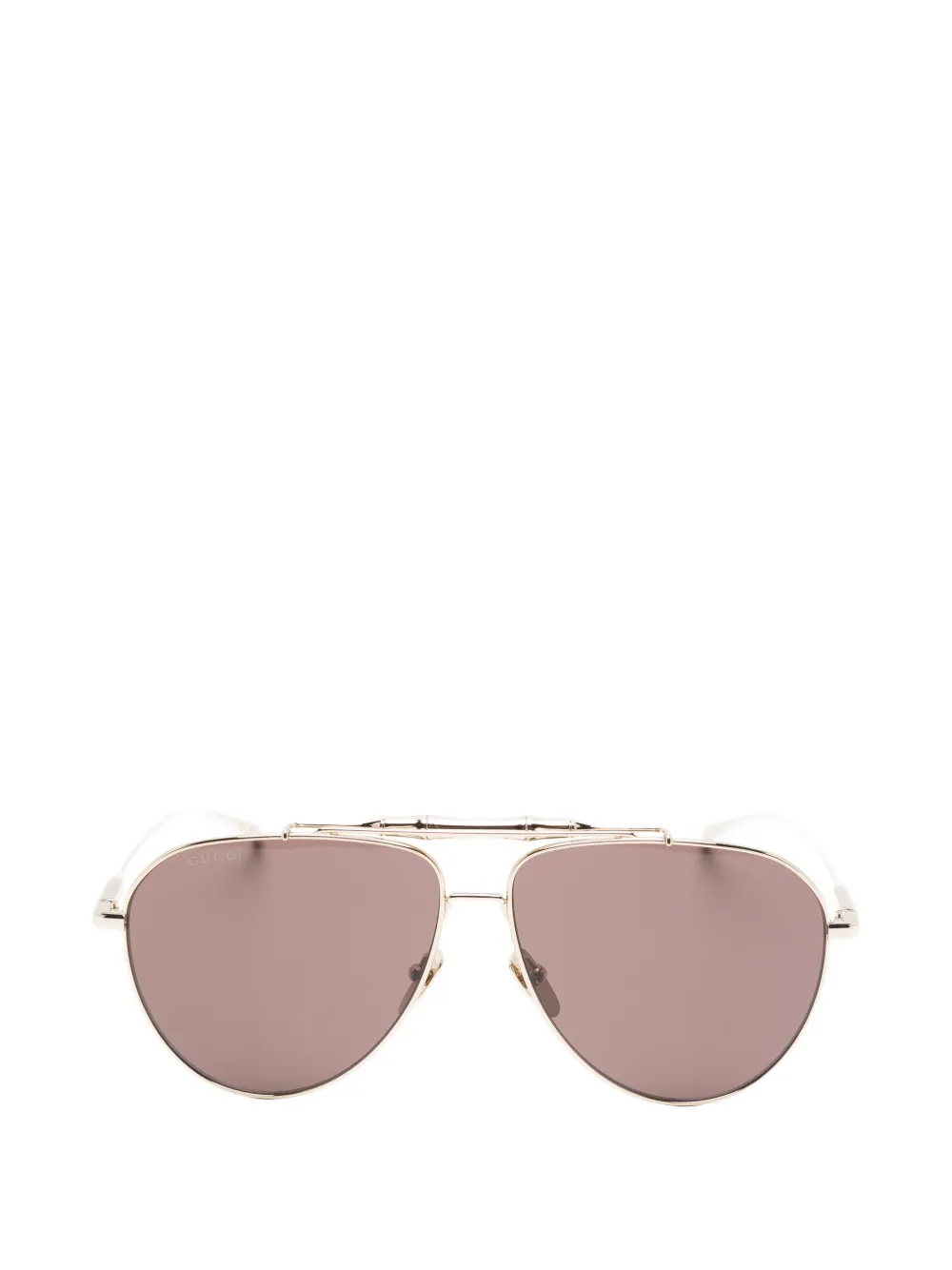 Gucci Eyewear Bamboo pilot-frame sunglasses - Oro