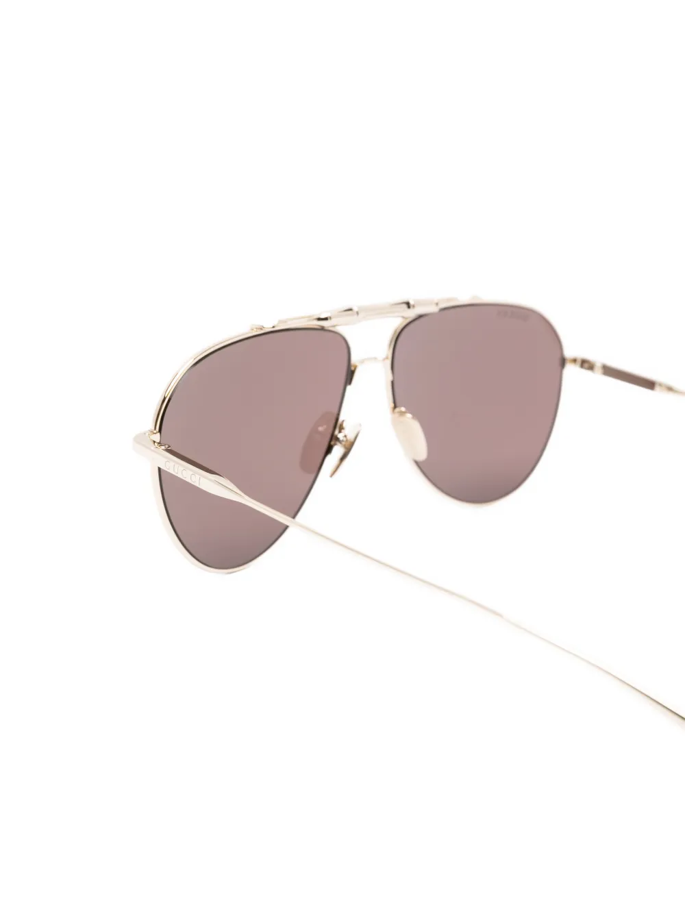 Gucci Eyewear Bamboo zonnebril met piloten montuur Goud