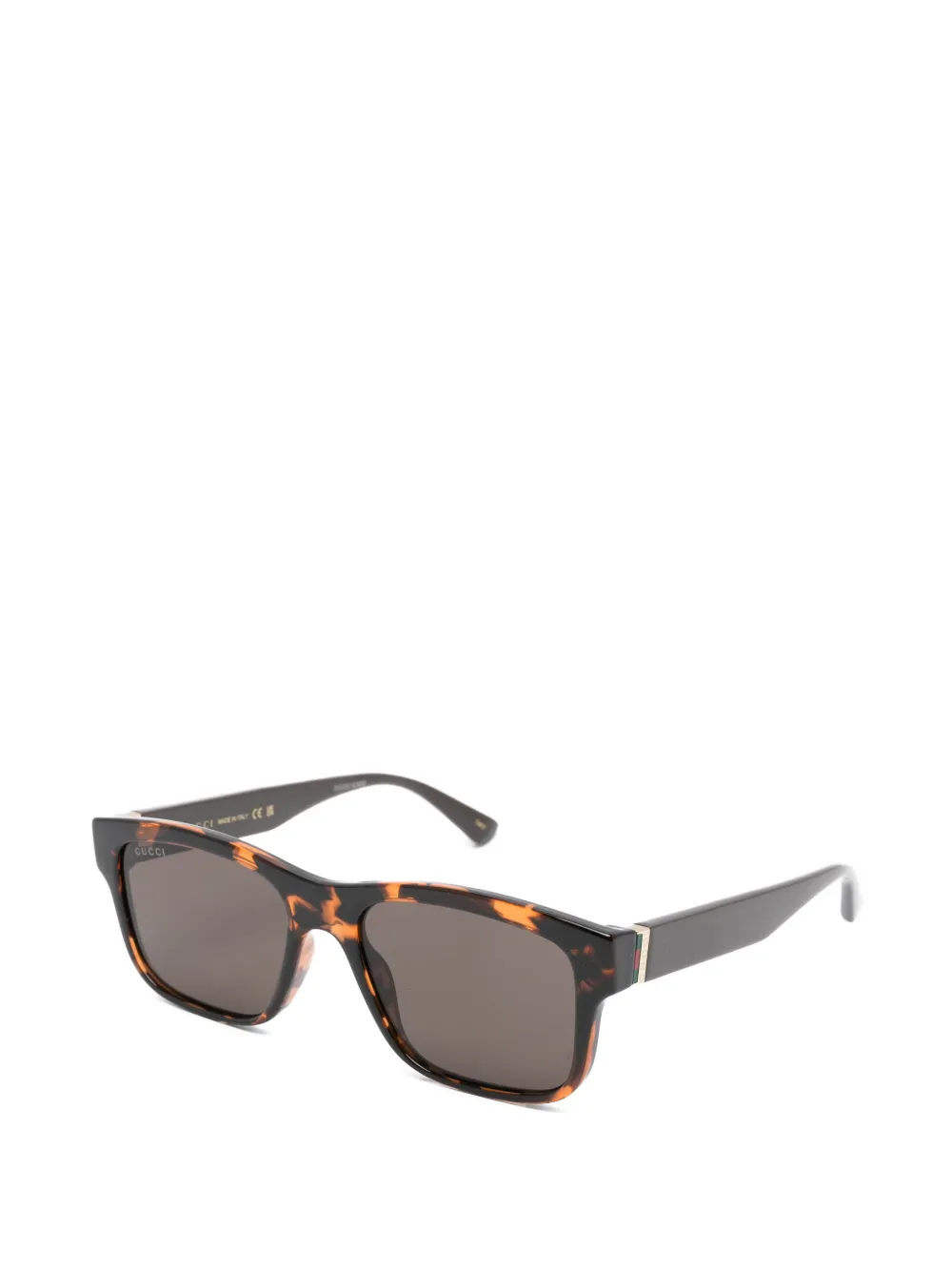 Gucci Eyewear Zonnebril met rechthoekig montuur Bruin